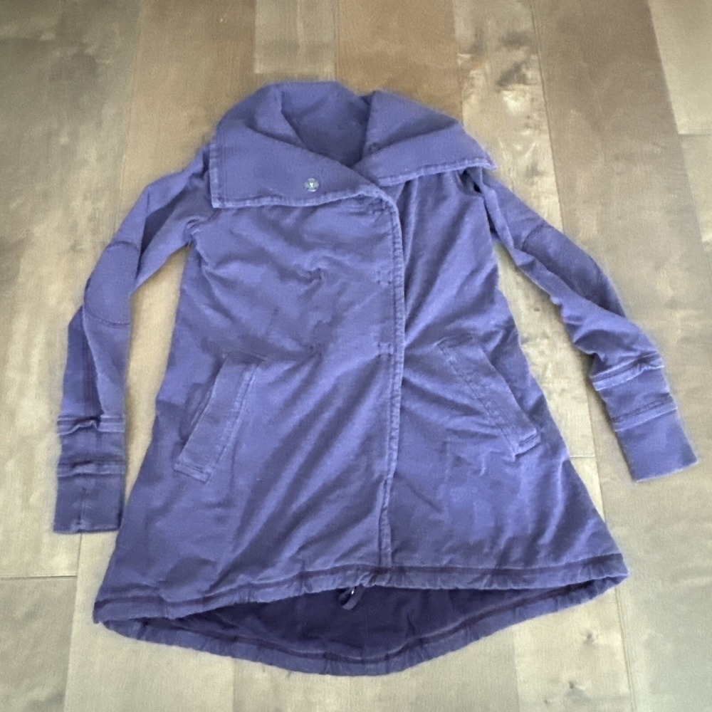 Lululemon Gratitude Wrap Sz 6 Heathered Deep Zinfandel Cozy Yoga Lounge Jacket - Picture 1 of 3